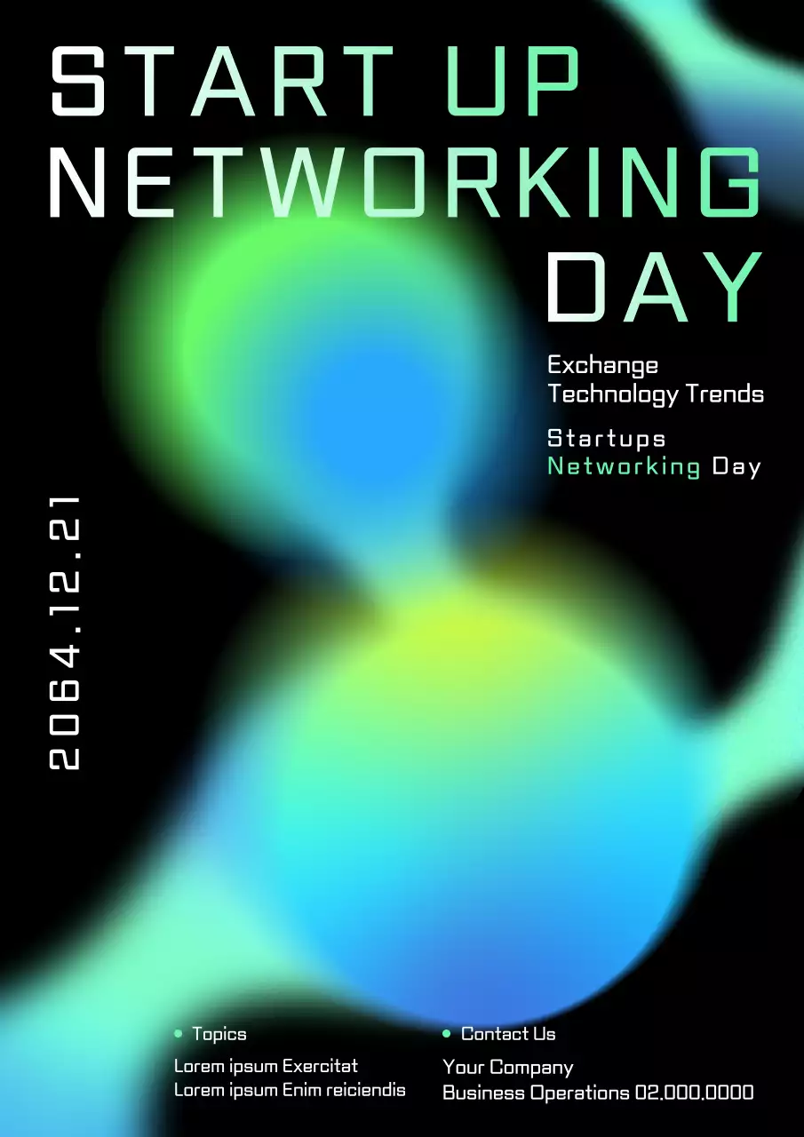 블랙 퓨처리스틱 스타트업 이벤트 홍보 포스터