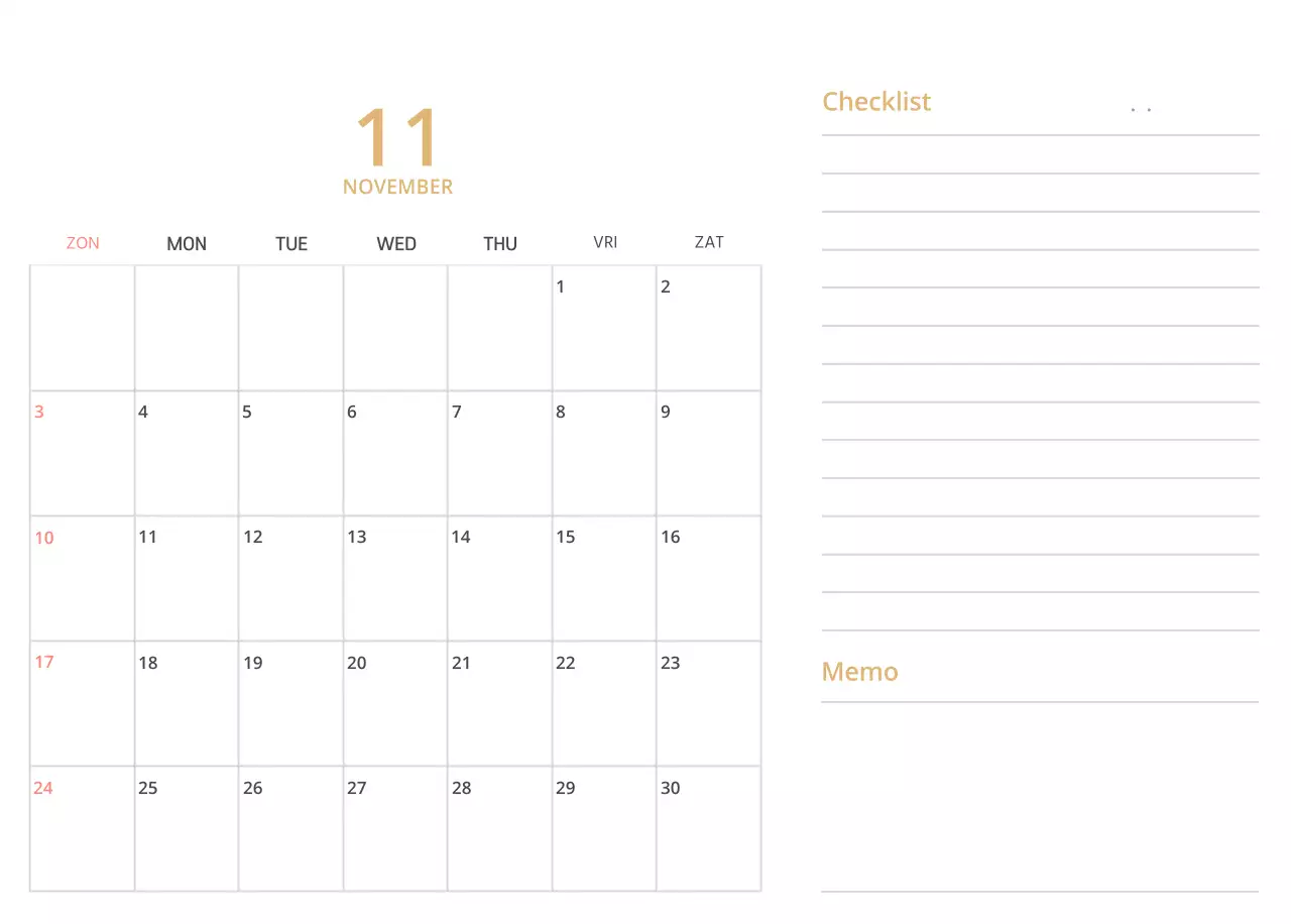 Schattige geïllustreerde groene bureaukalender met familiethema