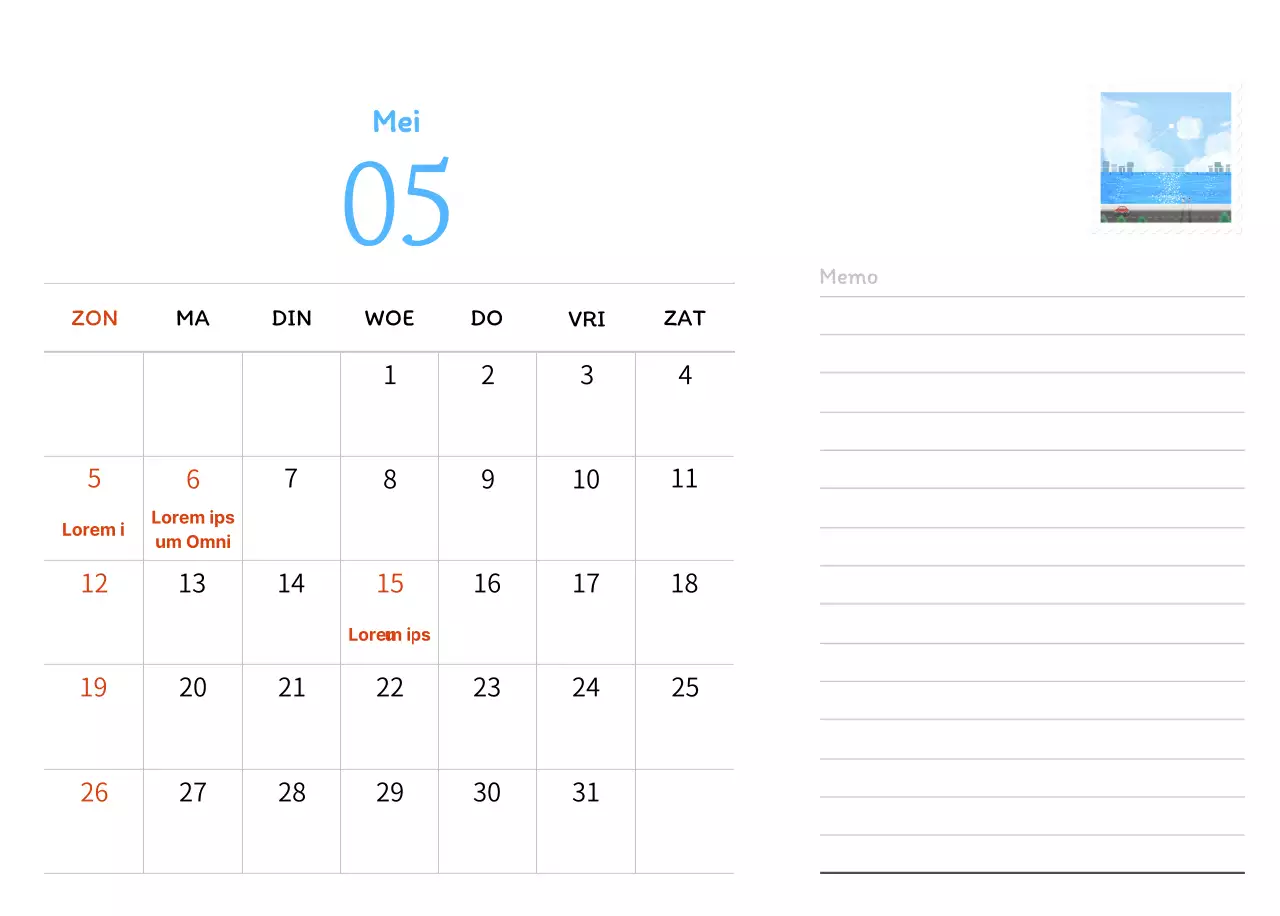 Stempelillustraties met een warm concept