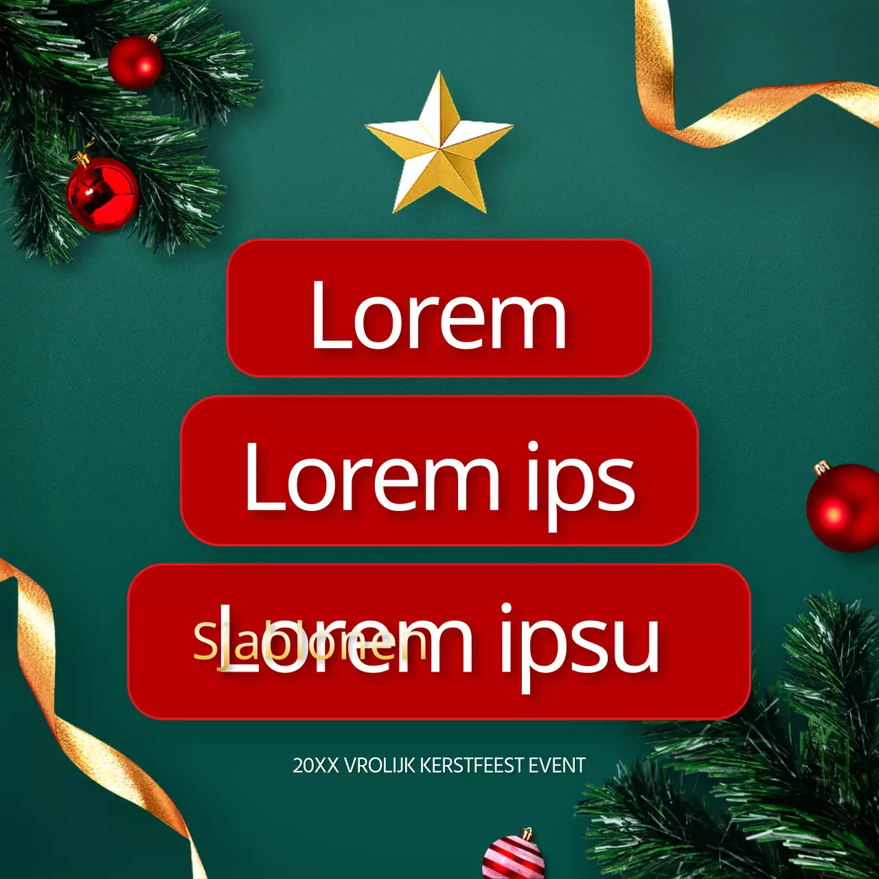 Maak reclame voor een luxe feestelijk kerstsjabloonpakket in groen en rood