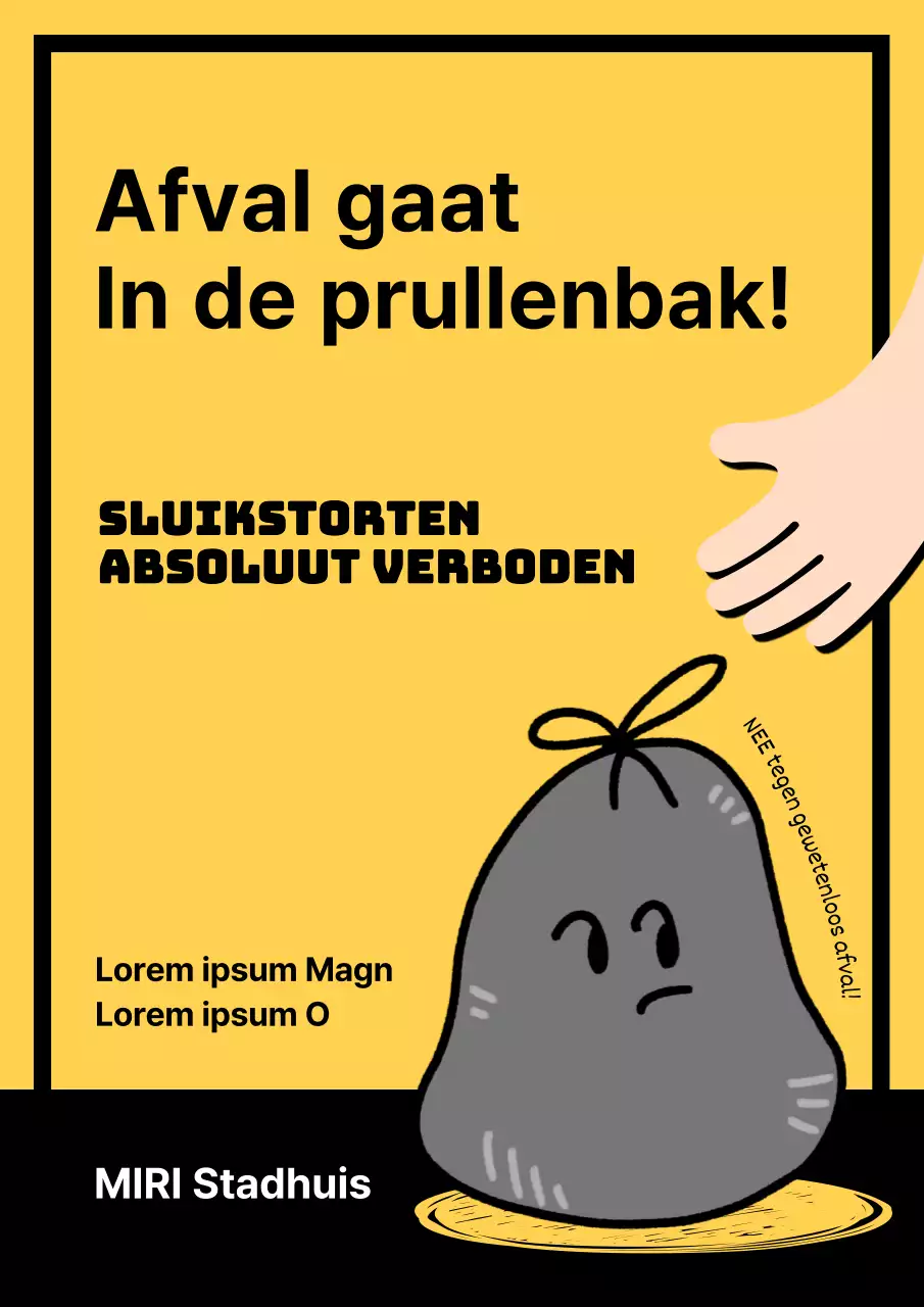 Eenvoudig geel en zwart strooiselbericht