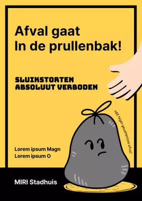 Eenvoudig geel en zwart strooiselbericht