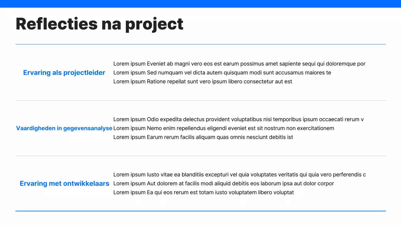 Eenvoudige carrière portfolio met blauwe achtergrond