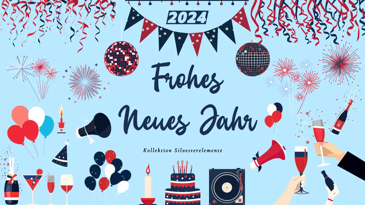 Happy New Year Holiday Party Elements Kollektion