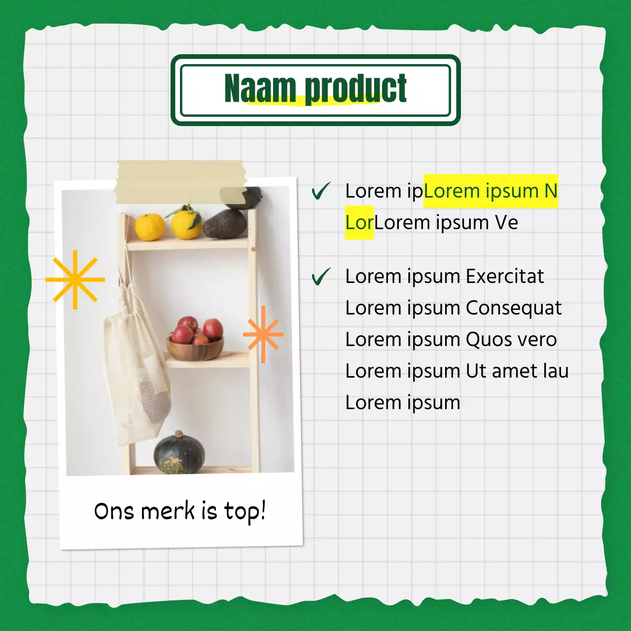 Een handleiding voor een kitscherig groen en geel brandingpakket