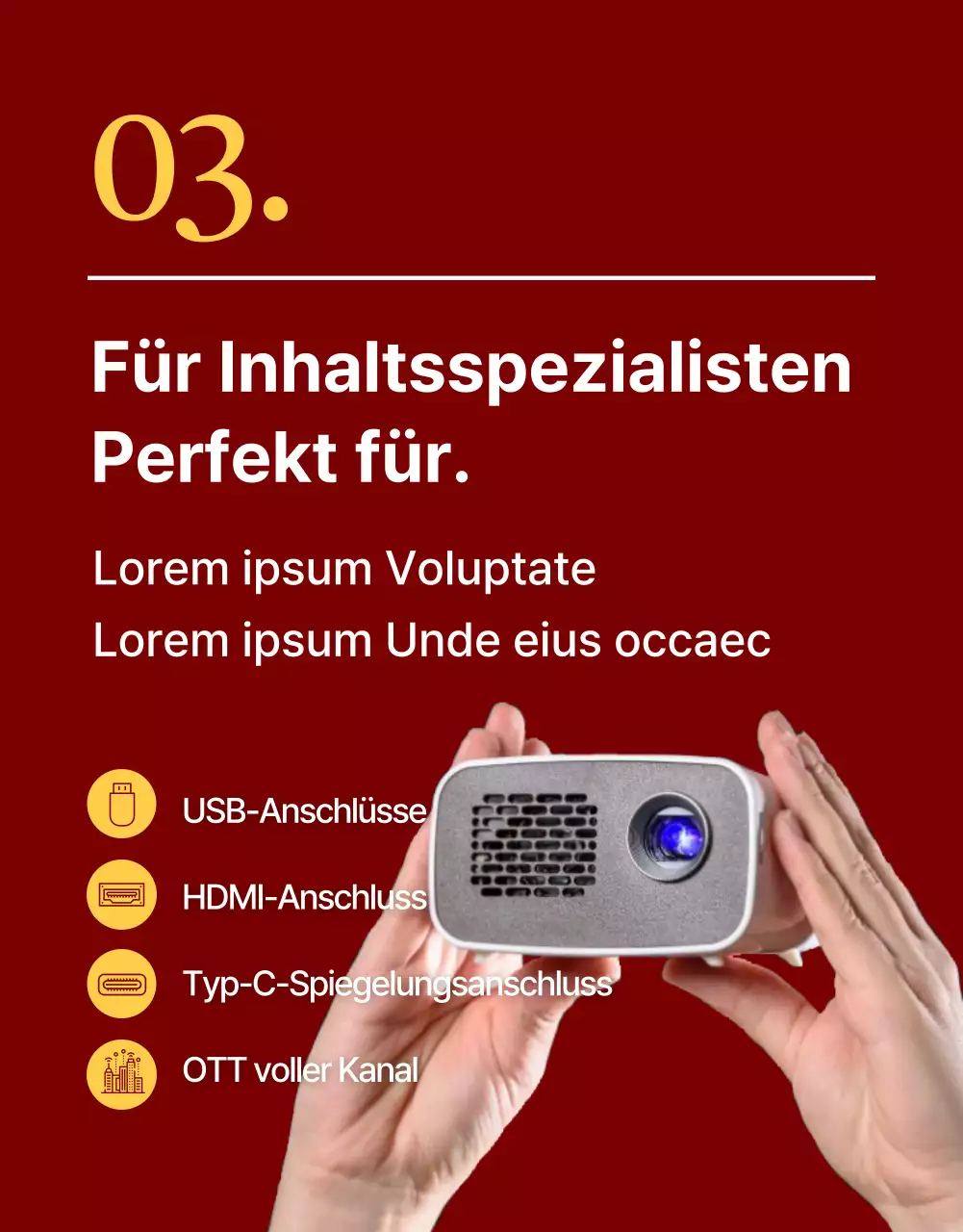 Rote, einfache Elektronik-Produktbeschreibung
