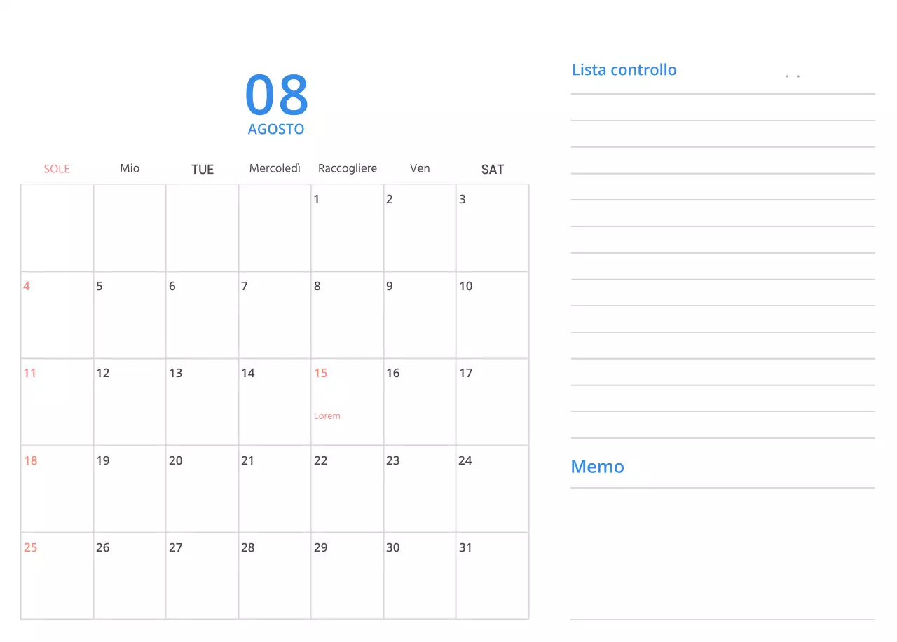 Simpatico calendario da tavolo illustrato verde a tema famiglia