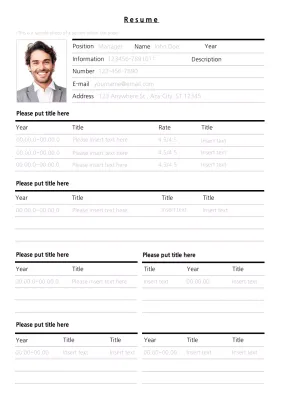 White Minimal Resume Template