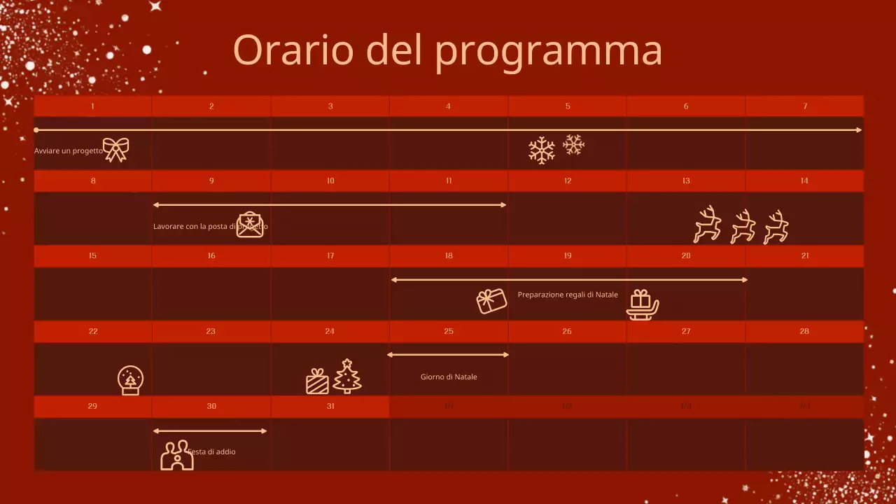 Una lussuosa presentazione per eventi natalizi in rosso e marrone