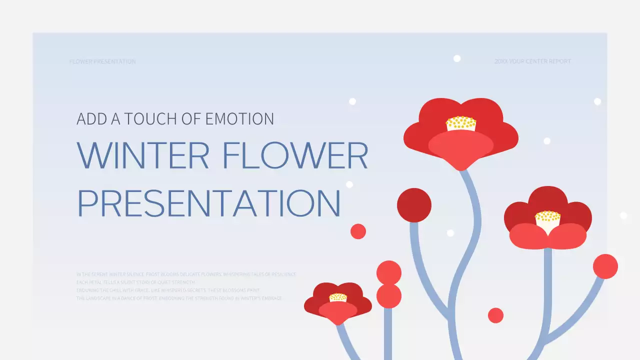 빨간색 미니멀 꽃 프레젠테이션