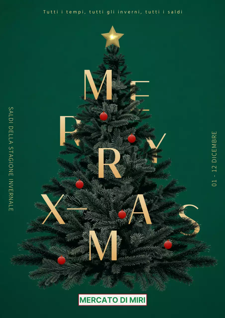 Pubblicità natalizia di tendenza in verde