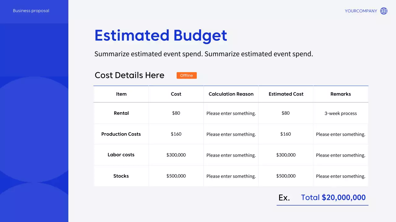 블루 모던 이벤트 플래너 가이드 프레젠테이션