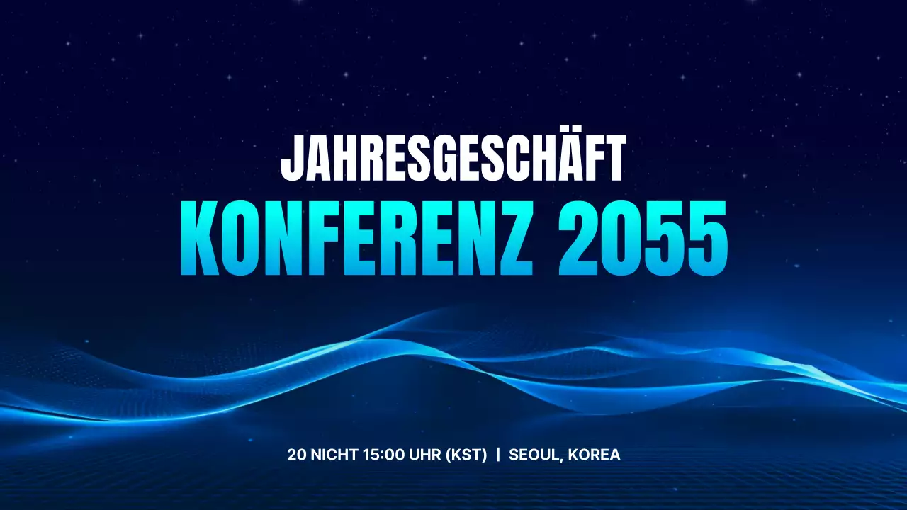 Einfache Konferenzpräsentation in Marineblau und Hellblau