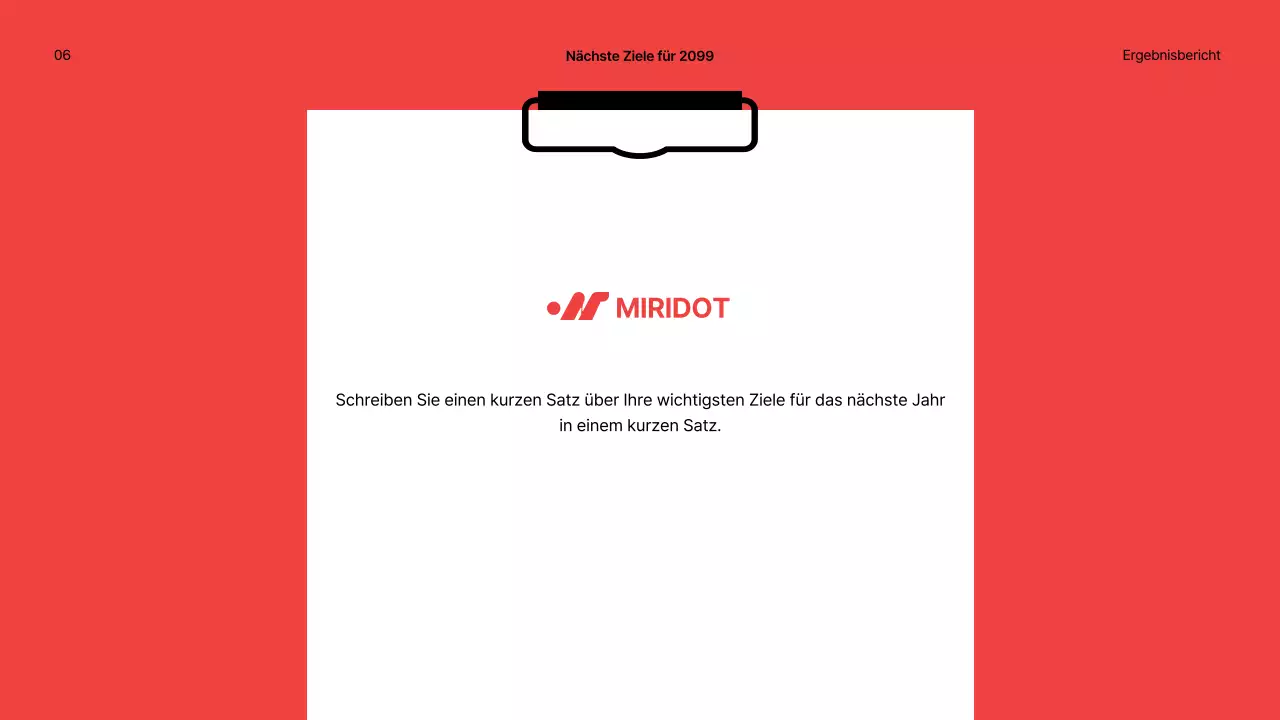 Einfacher Leistungsbericht zum Jahresende mit roten Akzenten