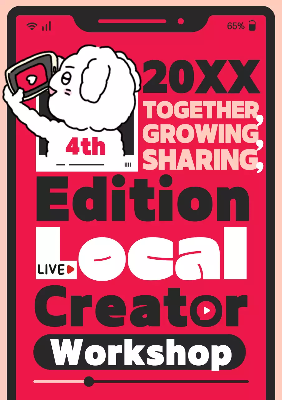 Red Trendy Creator Workshop Poster