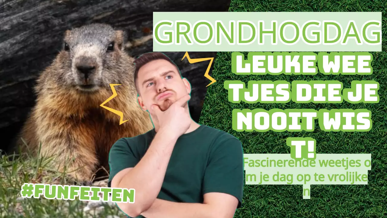 Groen en geel Flashy Groundhog Day Fun Facts Introductie