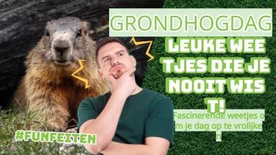 Groen en geel Flashy Groundhog Day Fun Facts Introductie