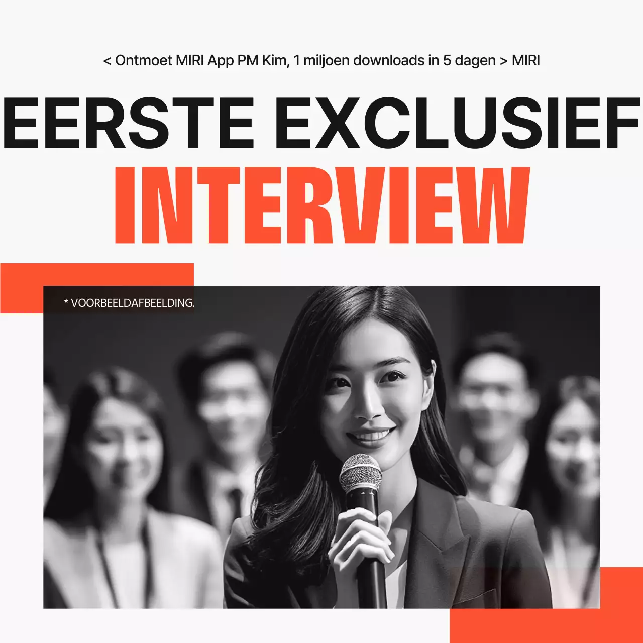 Een moderne, zwart-wit en oranje sollicitatiebrief voor ondernemersinterviews