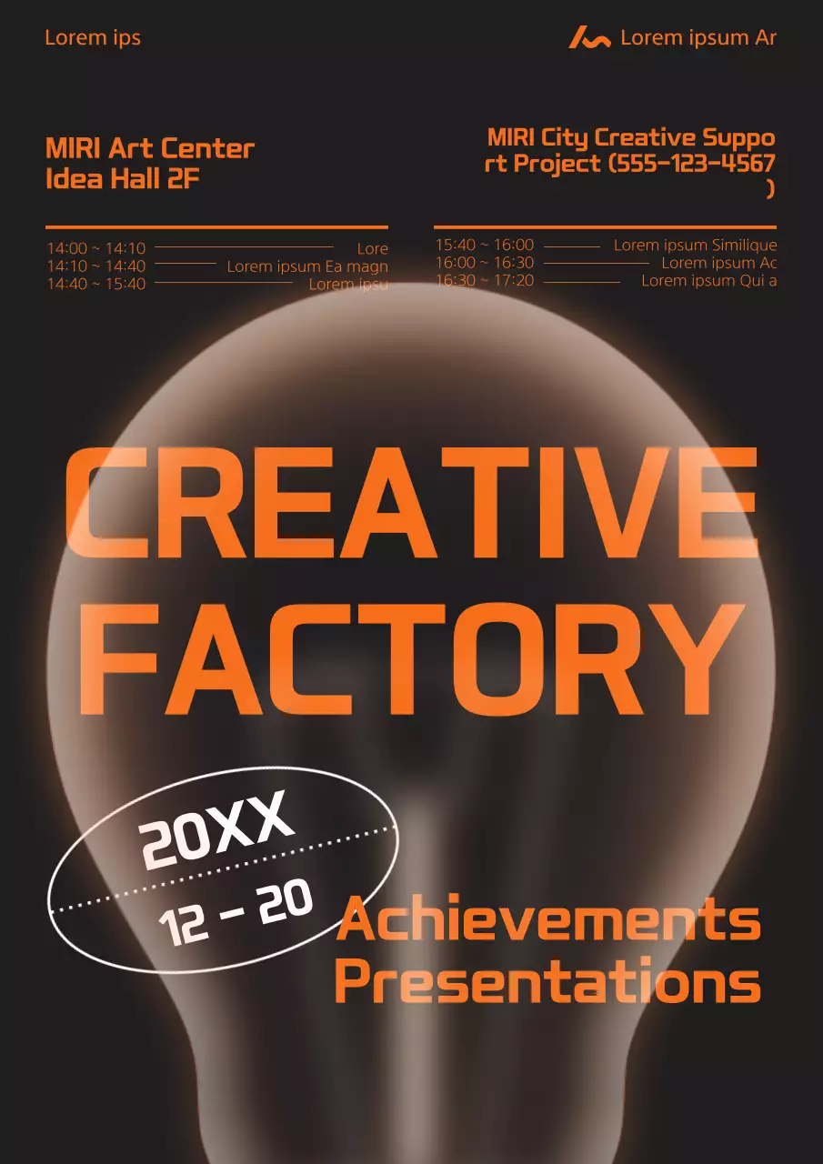 Orange Modern Creative Event Announcement Poster