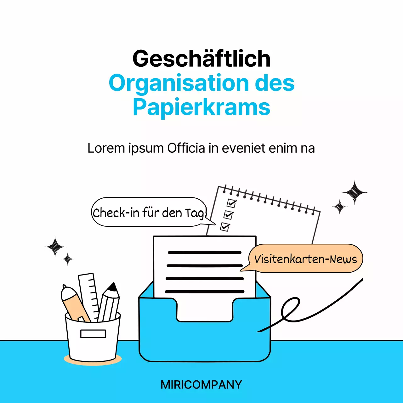  Einfache Business-Tipps in Hellblau und Schwarz
