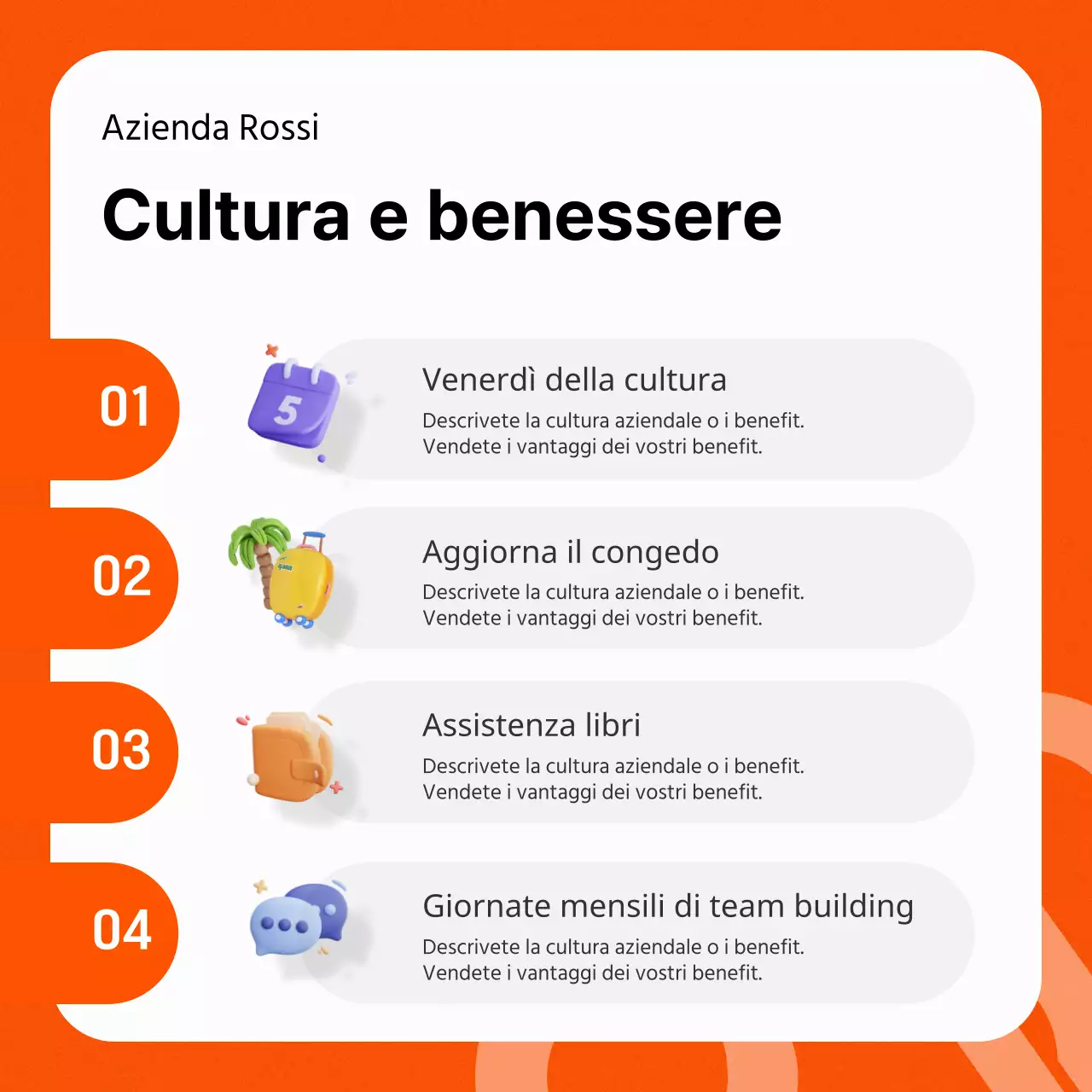 Una semplice piazzola arancione e grigia su di noi