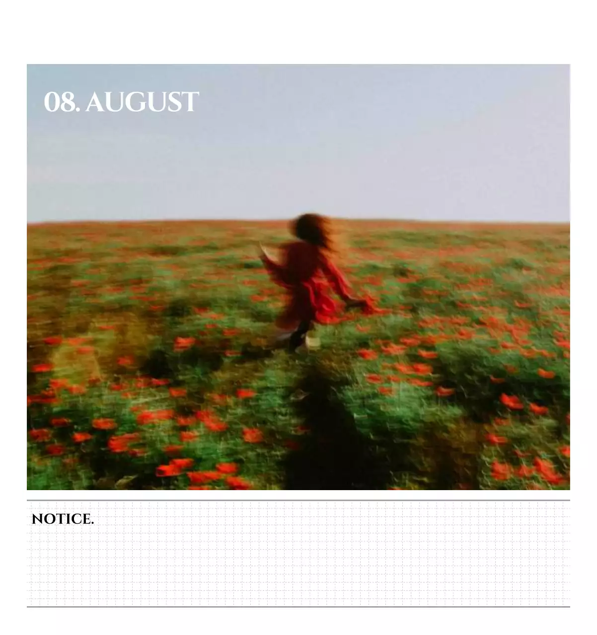 Simple style wall calendar with black and white emotional travel photography concept