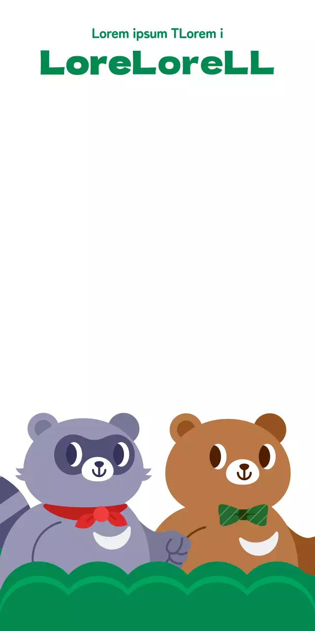 Zona fotografica del gruppo di protezione degli animali con illustrazioni di simpatici personaggi animali