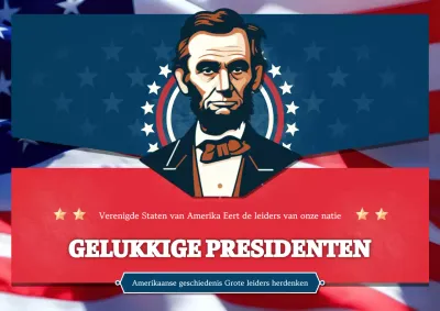 Rood en blauw Vintage Presidents' Day Publiciteit