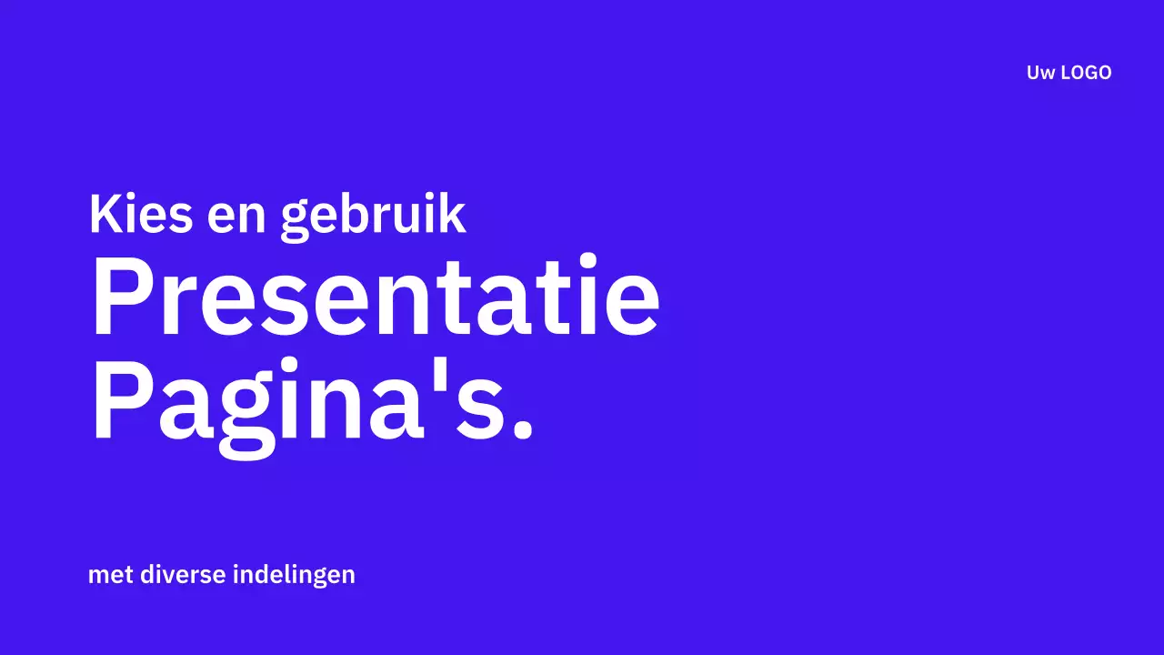 Eenvoudige, gevarieerde lay-outs in blauw voor planning