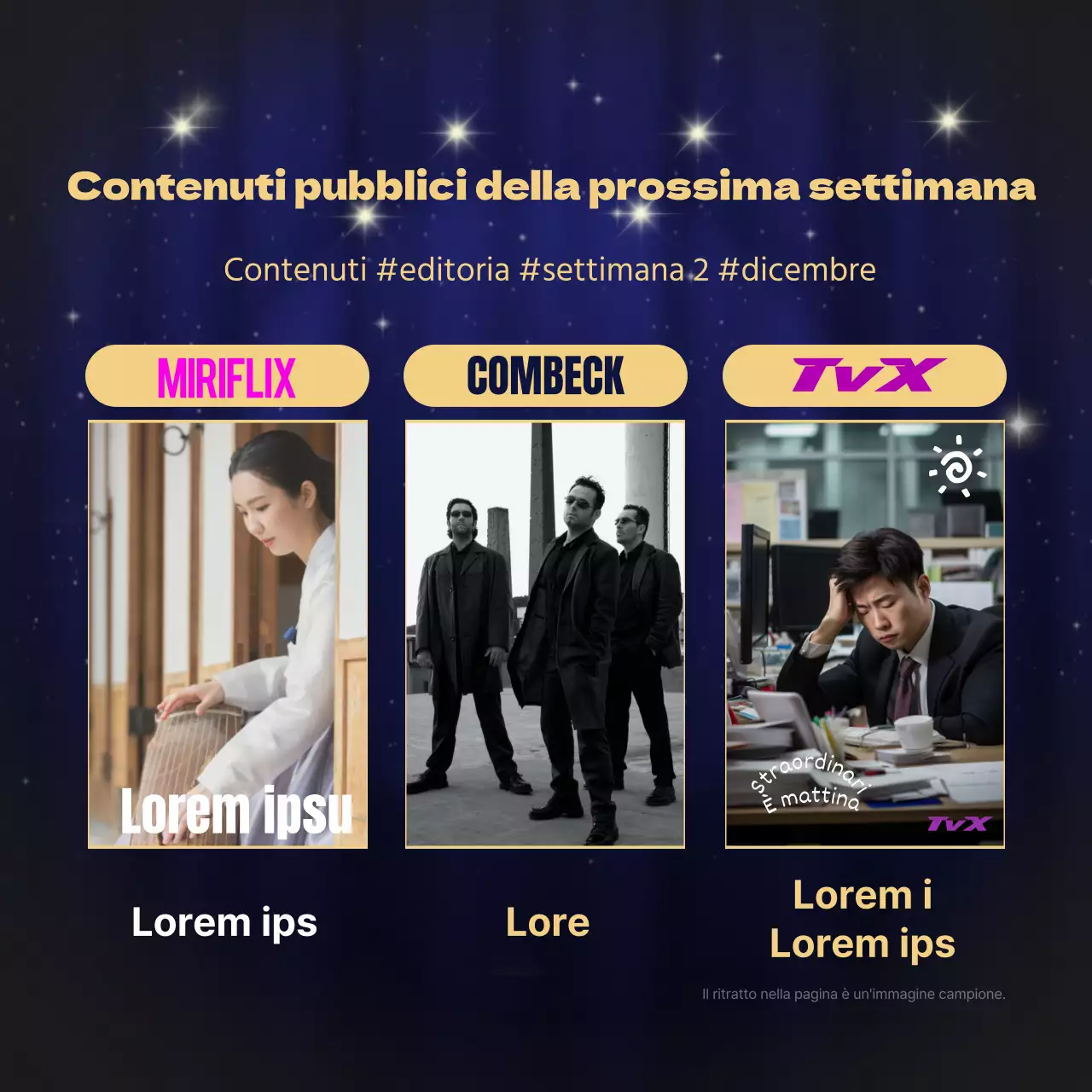 Contenuto di lusso in oro e blu navy Informazioni di fine anno