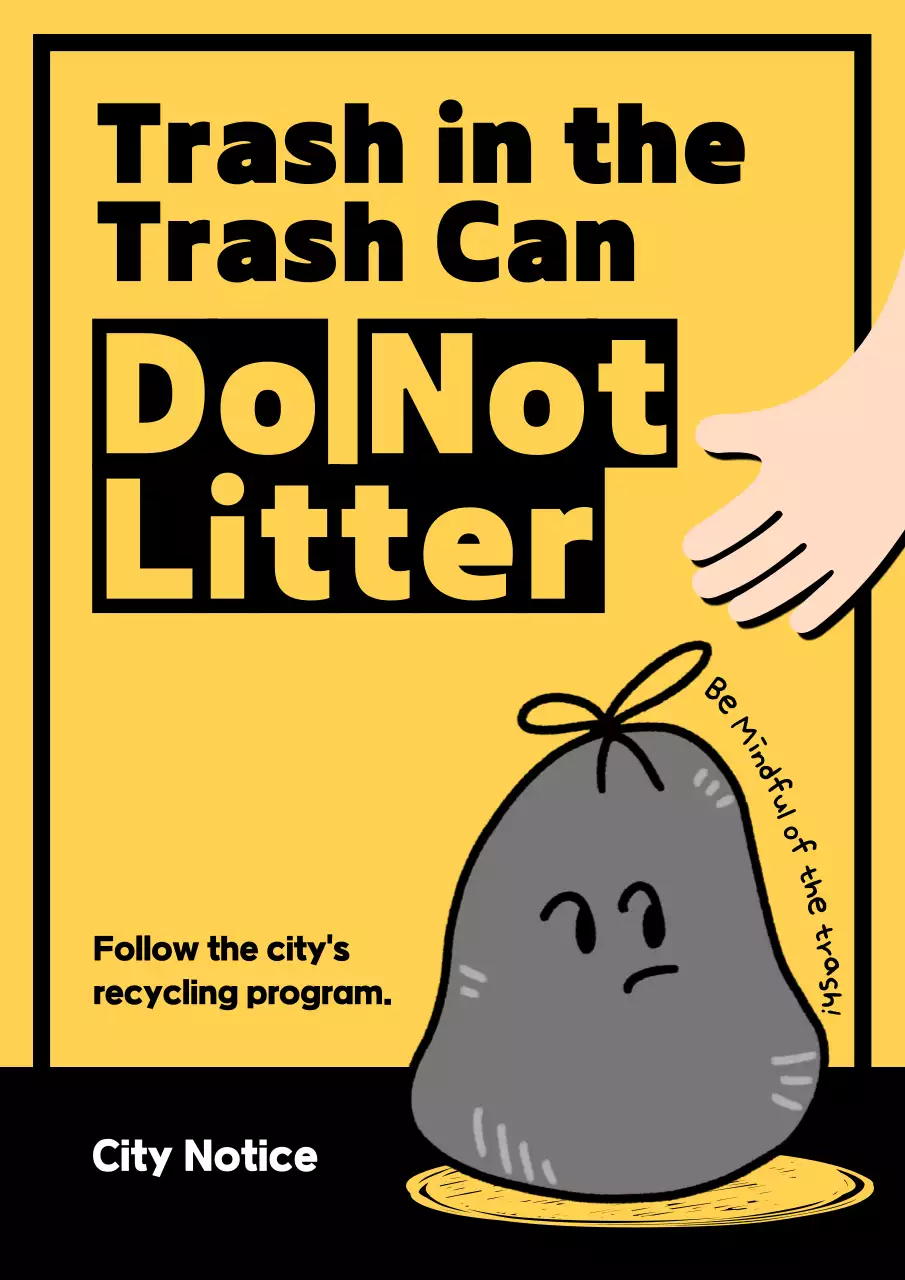 Yellow Bold Recycling Notice