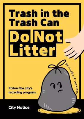 Yellow Bold Recycling Notice