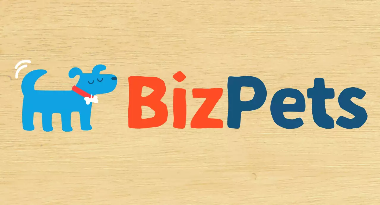 심플한 파랑색 귀여운 강아지 카페 홍보