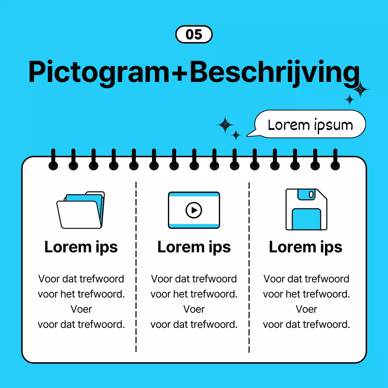 Eenvoudige zakelijke tips in lichtblauw en zwart