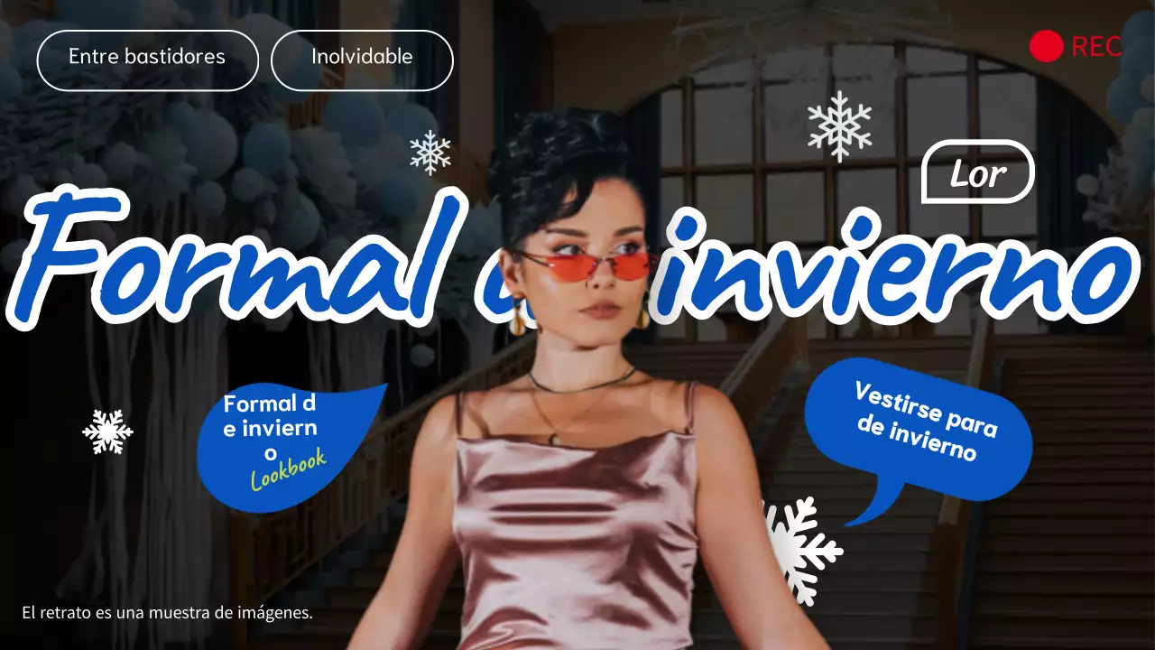 Azul y Negro Elegante Invierno Formal Haul