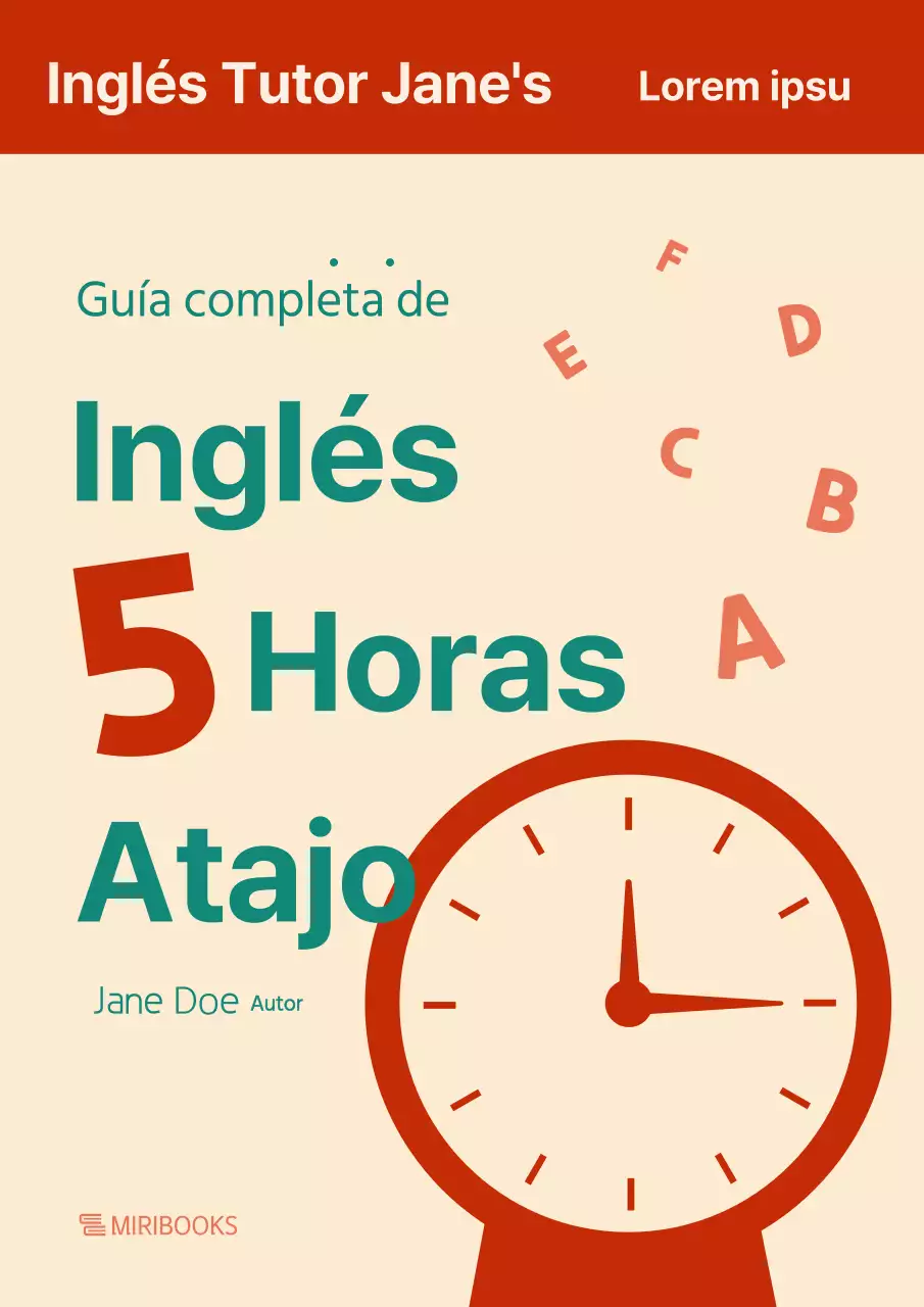 Portada inglesa minimalista en rojo y verde