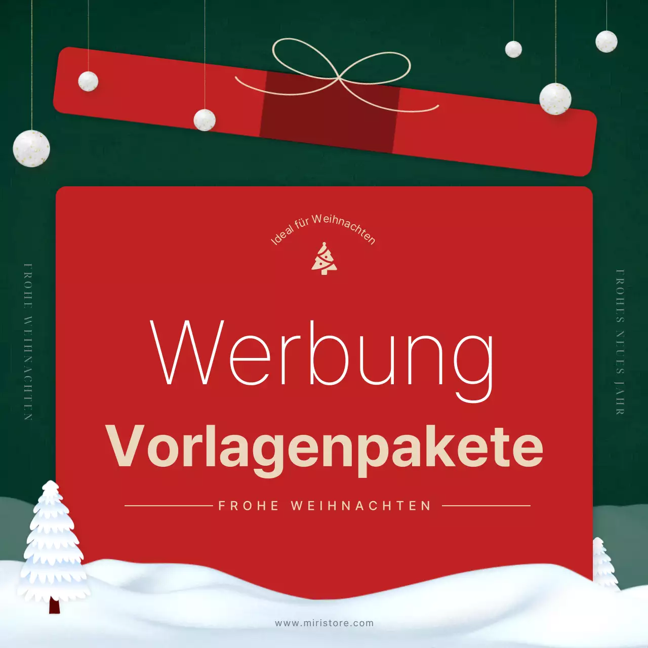 Ein roter und grüner Marketingauftrag zu Weihnachten