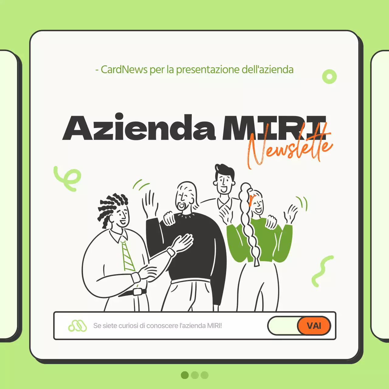 Semplice promozione aziendale in chartreuse e arancione