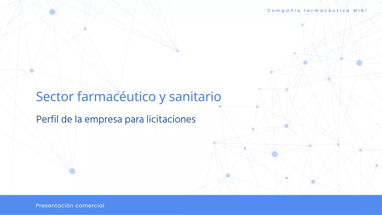 Moderna propuesta de concurso farmacéutico sanitario en blanco y azul