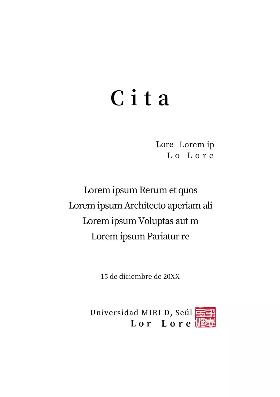 Universidad Cita limpia y elegante