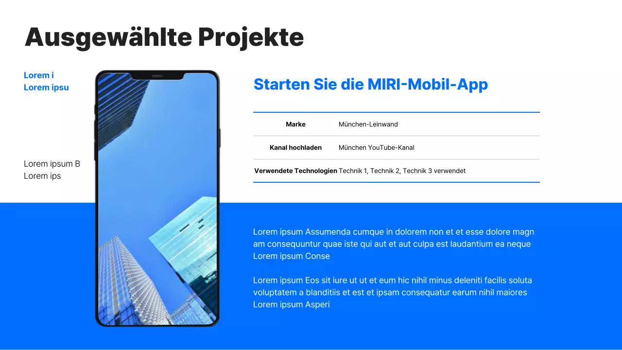 Einfache Karrieremappe mit blauem Hintergrund