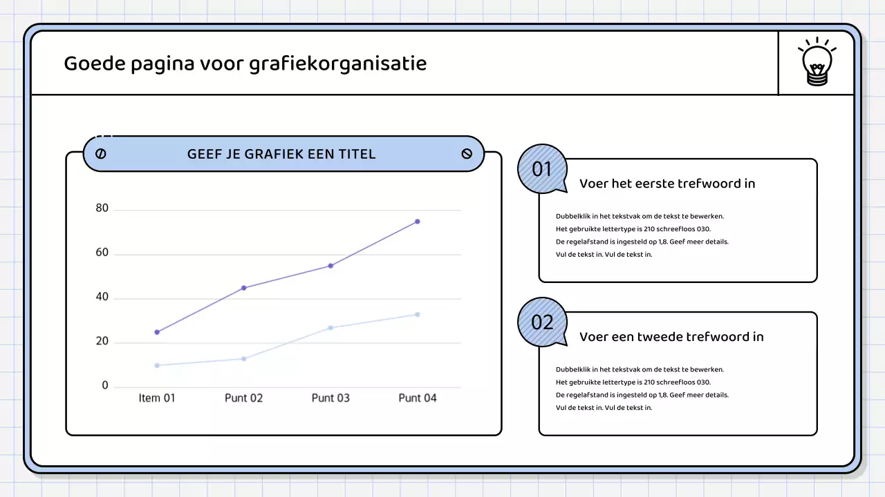 Een eenvoudig, lichtblauw samenvattend rapport