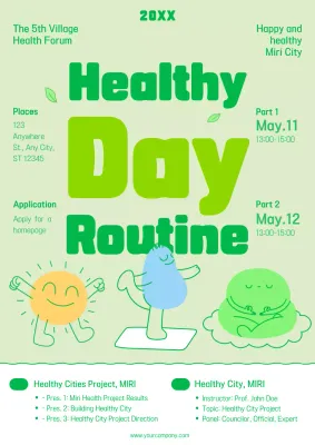 Green Playful Health Event Promotion Poster