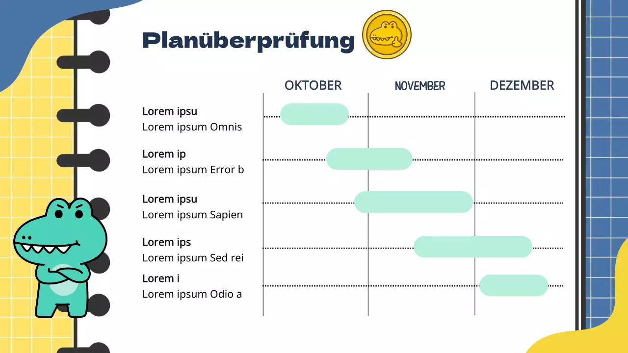 Blaue und gelbe Trendy Marketing Studie Notizen Bericht