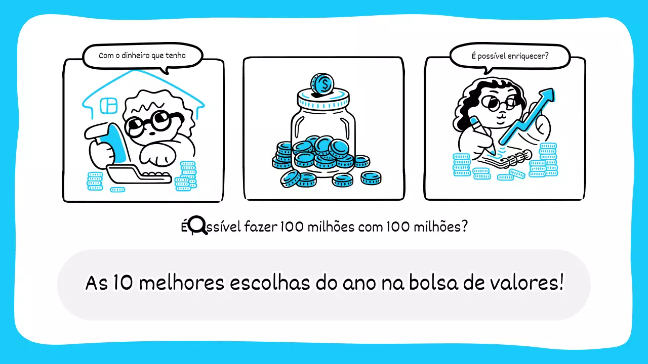 Seleção de acções em azul claro e preto