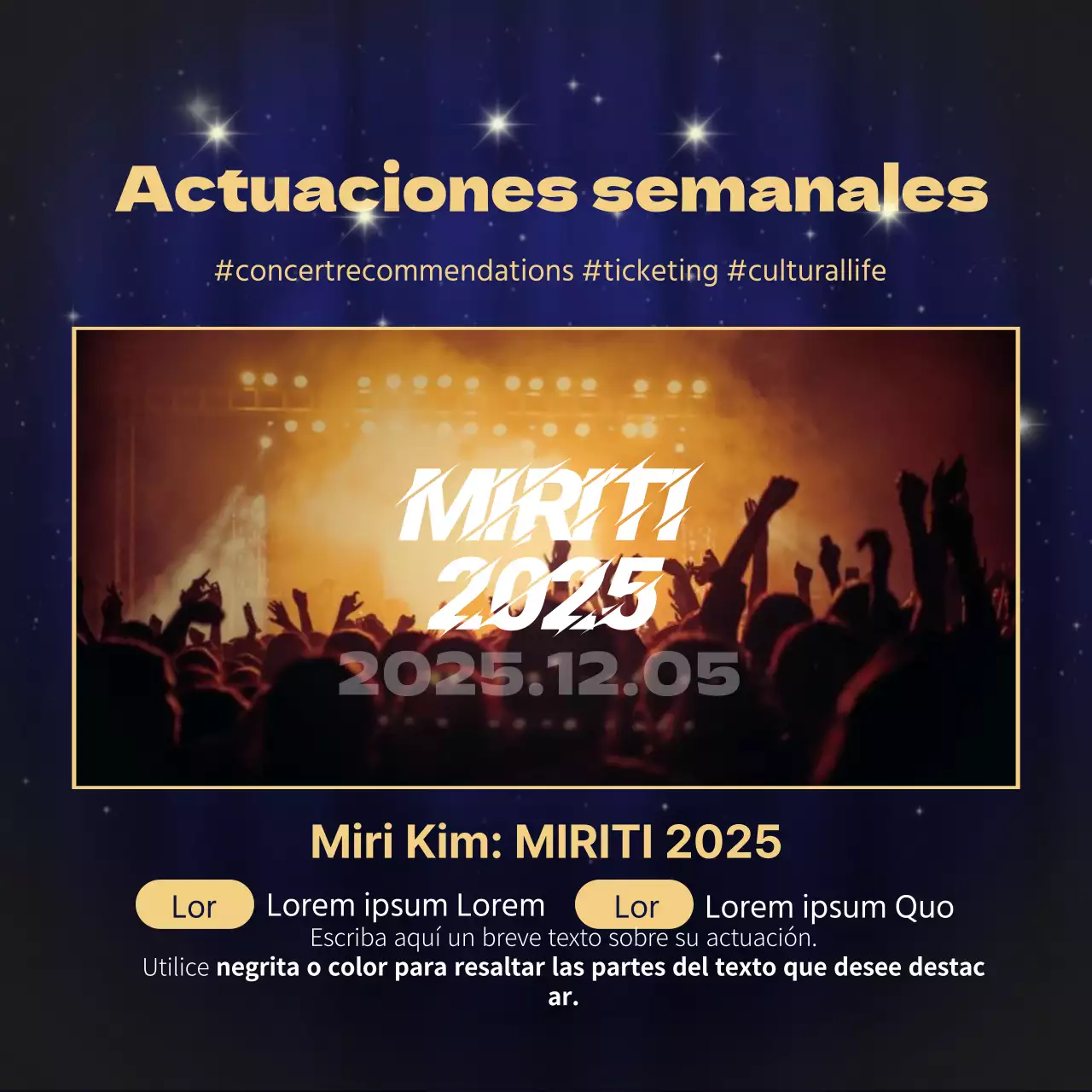 Lujoso contenido en oro y azul marino Información de fin de año