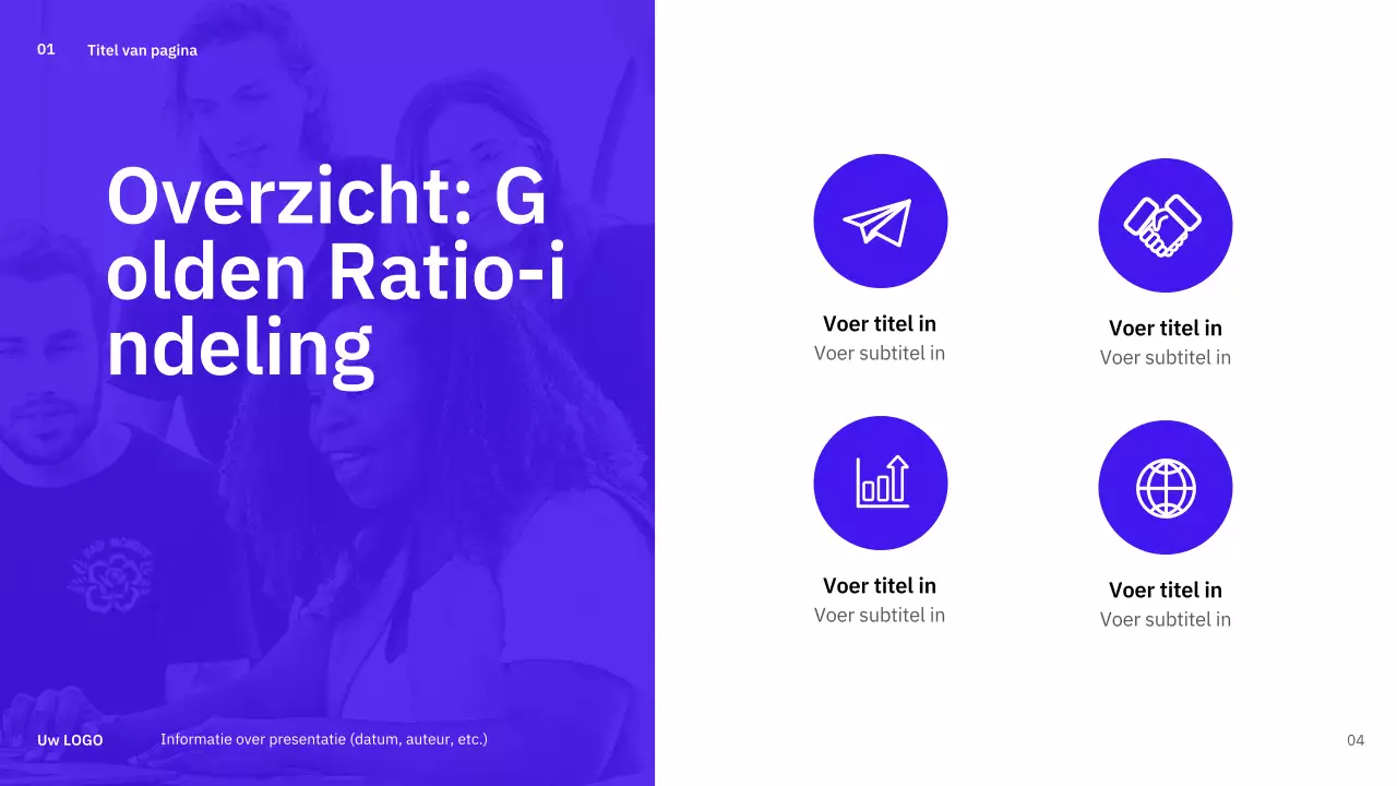 Eenvoudige, gevarieerde lay-outs in blauw voor planning