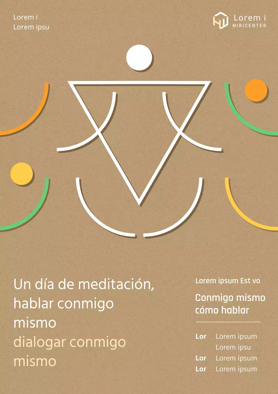 Promueva una moderna conferencia de meditación en beige