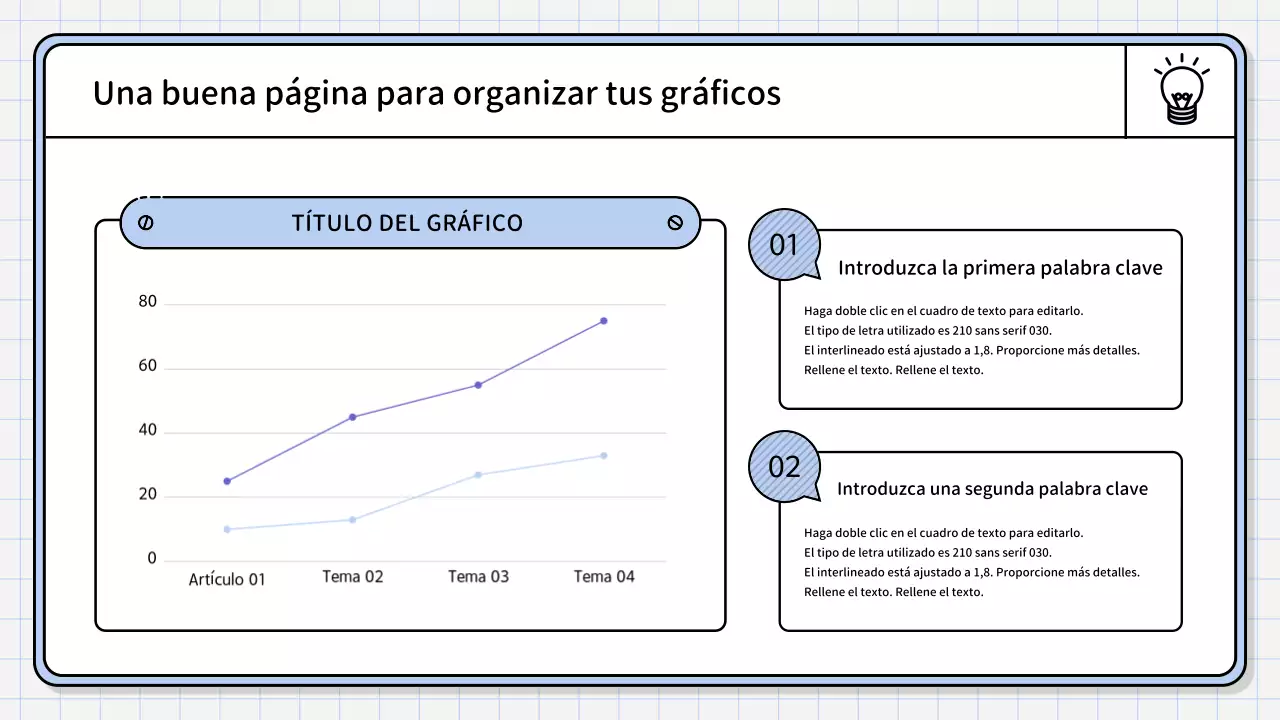 Un sencillo informe de síntesis de color azul claro
