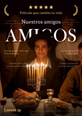 Promover la crítica de cine moderno en marrones y amarillos